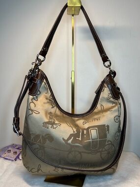 COACH Vintage Horse & Carriage Brown Shoulder Bag Crossbody with COA Like New